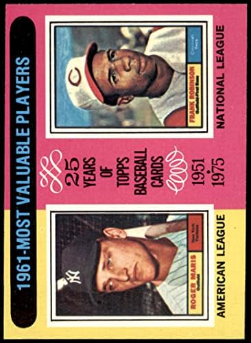 1975 Topps Mini # 199 1961 MVPS Roger Maris / Frank Robinson Yankees / Reds Dean's Cards 5 - Ex Yankees / Reds