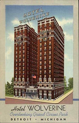 Hotel Wolverine, cu vedere la Grand Circus Park Detroit, Michigan MI Carte poștală antică originală