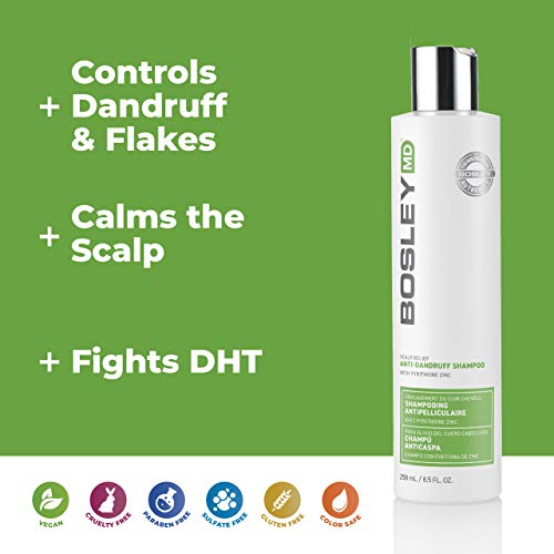 BosleyMD Scalp Relief șampon Anti-Mătreață, controlează descuamarea, scalarea și mâncărimea,