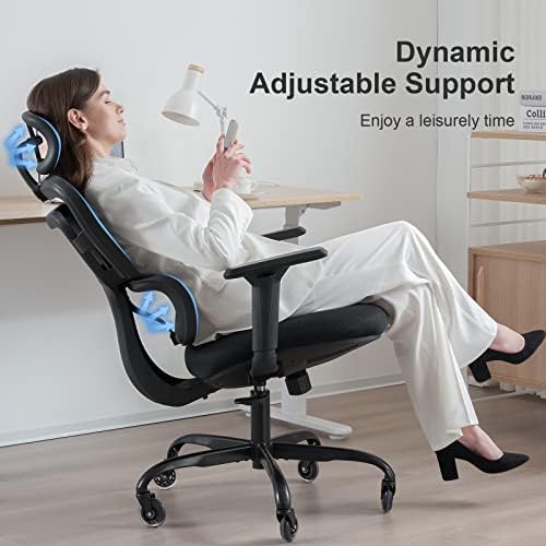 Scaun de birou Ergonomic - scaun de birou cu plasă spate înalt, scaun de birou rulant, scaun pivotant executiv, scaun pentru