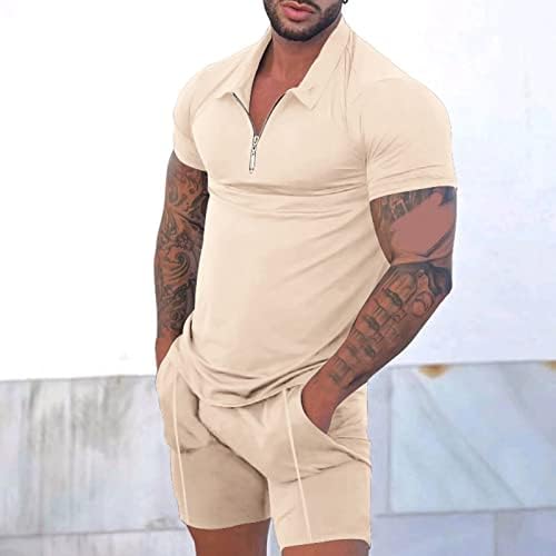 Cămașă pentru bărbați și pantaloni scurți set de costume de vară cu mânecă scurtă cu mânecă scurtă pentru bărbați pentru bărbați Set de pantaloni scurți pentru bărbați