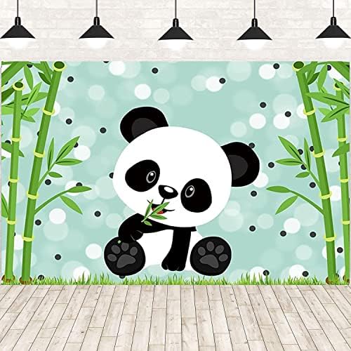 Drăguț Panda fotografie fundal desen animat bambus Panda ziua de nastere Banner Baby Shower fotografie fundal pentru copii
