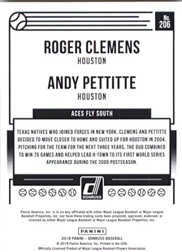 2018 Donruss 206 Andy Pettitte/Roger Clemens Houston Astros Card de baseball
