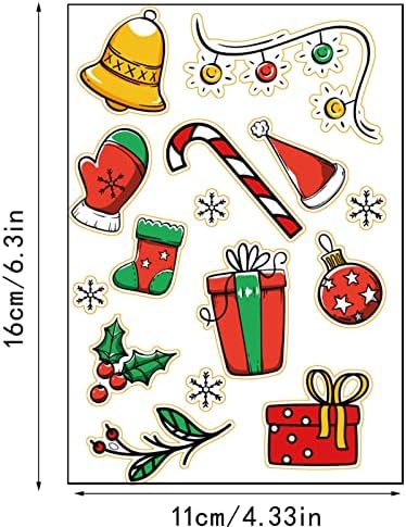 MESSIYO Crăciun autocolant Santa Bell cadou mic autocolant drăguț autocolante cadou ambalaj autocolante Light Boxes Book