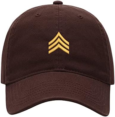 L8502-lxyb Baseball Cap Men Army Rank Patch Sergent brodat Washat Bumbac tată pălărie Baseball Caps