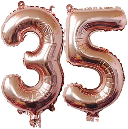 Rose Gold Number 35 Balloane de 32 Balloon cu folie Balloon 35th Burny Balloons Digit 35 Helium Big Balloons pentru petreceri