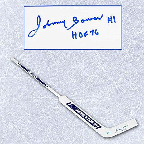Johnny Bower Toronto Maple Leafs Autographated Bower Wood Goalie Stick - Sticks autografat NHL