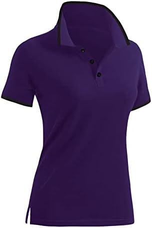 Cămăși de polo Luyaa pentru femei cămăși de golf cu mânecă scurtă colorată v gât tricou buton tunică topuri uscate potrivite