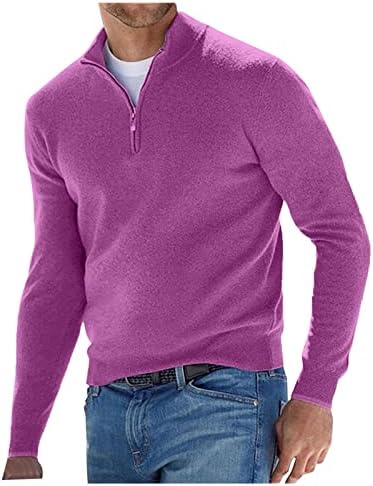 Cămăși sportive pentru bărbați 1/4 fermoar cu mânecă lungă, căptușeală căptușită antrenament de tragere pulovere pulover cu