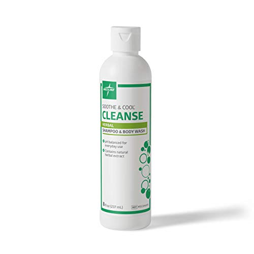 Medline Soothe & amp; șampon pe bază de plante Cool și spălare corporală, pH echilibrat, sticlă Flip Top de 8 oz