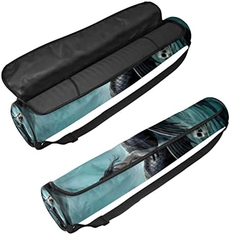 RATGDN Yoga Mat Bag, Mermaid și cranii exercițiu Yoga Mat Carrier Full-Zip Yoga Mat Carry Bag cu curea reglabilă pentru femei