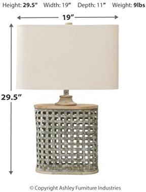 Design semnat de Ashley Deondra contemporan 29 rotund din metal galvanizat lampă de masă unică, Gri