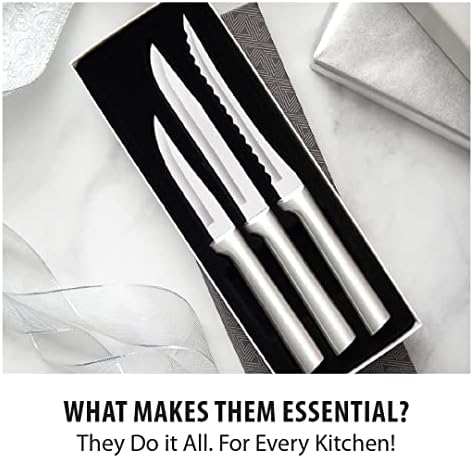 Rada gătit Essentials cuțit Starter cadou 3 piese argint manipulate Set cu ascuțitoare cuțit