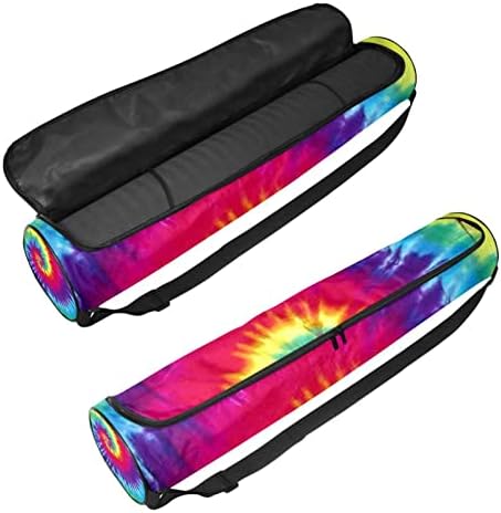 RATGDN Yoga Mat Bag, Rainbow Tie Dye exercițiu Yoga mat Carrier Full-Zip Yoga Mat Carry Bag cu curea reglabilă pentru femei