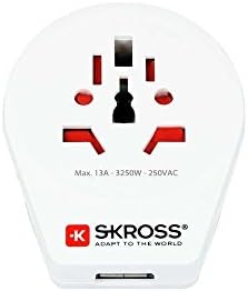 Skross World to UK USB Adapter de călătorie, alb