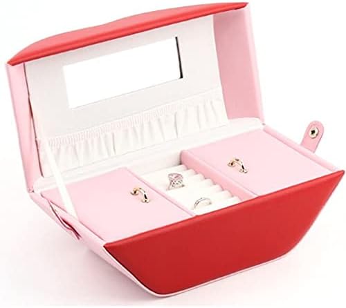 Bijuterii Colier cu cutie de bijuterii Colier Colier de depozitare Bijuterii Cutie de depozitare din piele Red Lipuri de ceasuri