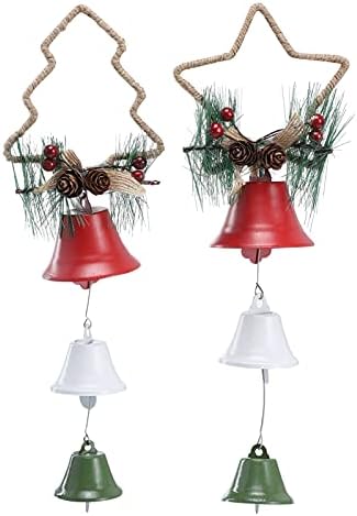 Doitool 2pcs Metal Metal Clopot Clopot Ornament Ornament de Crăciun Pandantiv Pandantiv pentru Ferestrele Ușii de Crăciun