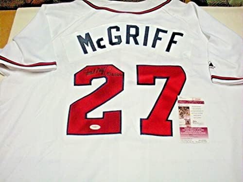 Fred McGriff Atlanta Braves, 95 WS Champs JSA/COA semnat oficial Jersey Majestic - tricouri MLB autografate