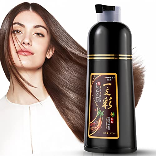 Șampon Leorx Hari Dye, șampon maro închis 3 în 1 Vopsirea părului pe bază de plante pentru acoperirea părului gri 15-Min Culoarea