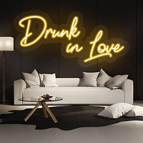 Dzizjnc semne de neon personalizate beat în dragoste pentru decor de perete, lumini de neon slabe pentru dormitor pentru barul