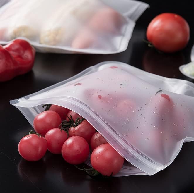 Veewon 4 pachete pungi de plastic transparent pentru alimente sigilabile congelator pungi Ziplock pentru alimente, călătorii,