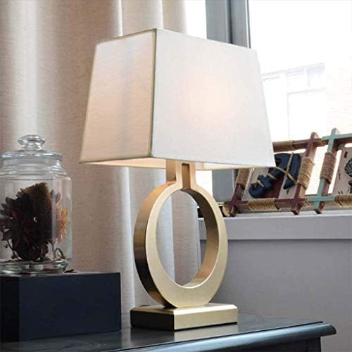 Wybfztt-188 stil modern auriu scobit de aur, lângă living, lampă de masă din dormitor, birou cu umbră de țesătură albă