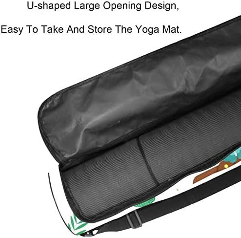 Yoga Mat Bag, etnice tiki plante tropicale exercițiu Yoga mat Carrier Full-Zip Yoga Mat Carry Bag cu curea reglabilă pentru