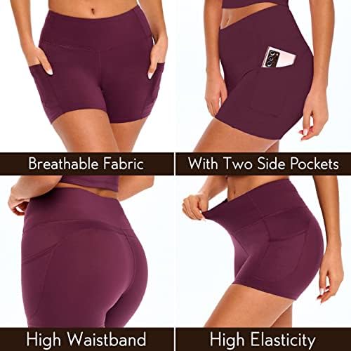 BaHoki Essentials pantaloni scurți de Yoga cu talie înaltă-pantaloni scurți sportivi de antrenament - întindere solidă pentru