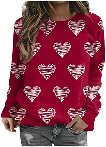 Cămăși Valentine pentru femei Grafică Tees Bragă confortabile pentru echipamente cu mânecă lungă haine de primăvară drăguță