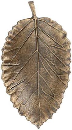 Creative Co-Op Decorative Aluminum Leaf Tav, Finisaj din alamă