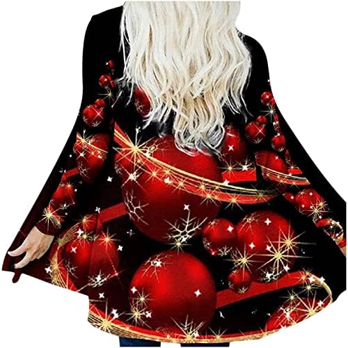 Jacheta decupată nokmopo pentru femei Crăciun cu mânecă lungă cardigan cardigan imprimat top ușor