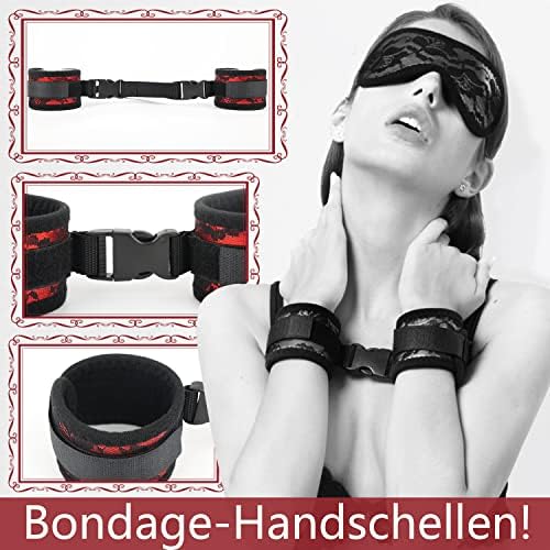 Letitfun Sex Bondage BDSM KIT Reglabil Chitches Guler Blindfold SM SM pentru adulți, kit de legătură detașabilă pentru adulți