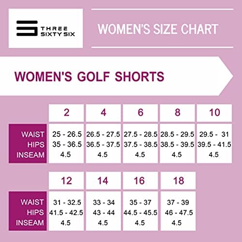 Trei șaizeci și șase de pantaloni scurți de golf pentru femei 4 ½ inch Inseam - pantaloni scurți activi uscați rapid cu buzunare,