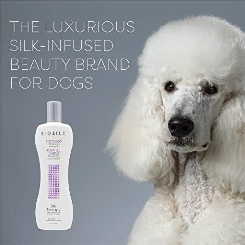 BioSilk pentru câini Silk Therapy Whitening Shampoo | cel mai bun șampon pentru câini strălucitori pentru câini albi pentru