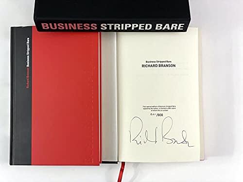 Richard Branson a semnat autograf „Business Stratped Bare” Cartea ediției limitate: Numărul de mână 201/800 Foarte rar - Virgin