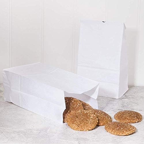 Pungi de hârtie albă Stix 4lb Kraft - pachet de 125ct & - pungă albă Kraft 8-100 8lb Kraft Baguri de hârtie albă - pachet de
