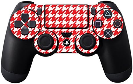 Mightyskins Skin compatibil cu controlerul Sony PlayStation Dualshock PS4 - Red Houndstooth | Capac protector, durabil și unic