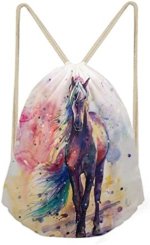 Coeqine Horse Gift Drawstring Bag pentru rucsac casual Sport Sackpack pentru femei pentru bărbați pentru bărbați băieți