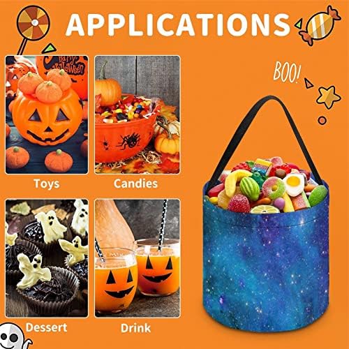 Space Galaxy Funny Halloween Trick sau Matrat Bucket Candy Coș de mâner pentru decorare pentru petrecere Hoilday