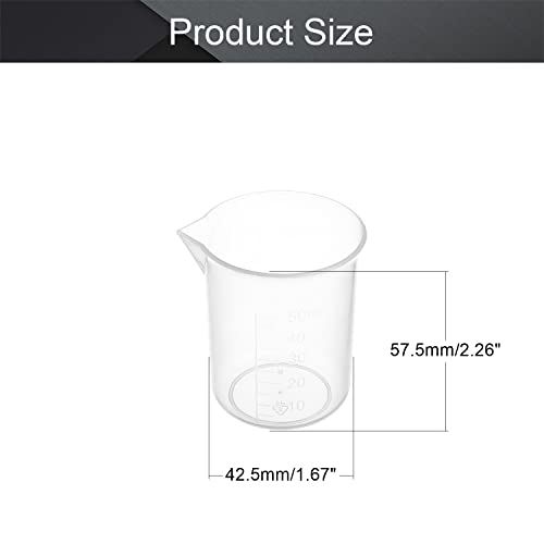 Othmro 2pcs 50ml măsurare cupe plastic gradat cupe PP plastic gradat pahar clar scară cupe lichide de măsurare amestecare cupe