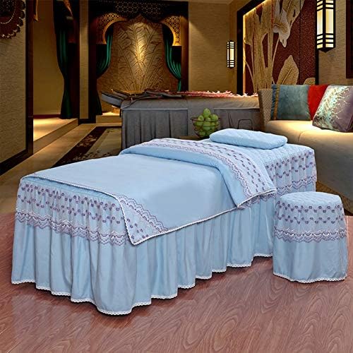 Copertă de pat de masaj universal de masaj, 4 bucăți seturi de masa de masaj seturi de pat cu rasă de repaus foi de frumusețe