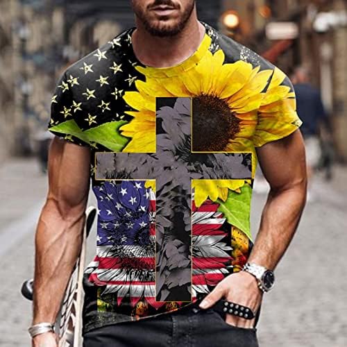 XXBR Mens Patriotic Soldier Tricouri cu mânecă scurtă, 4 iulie American Flag Tops Graphic Muscle Muscle Slim Fit Tees