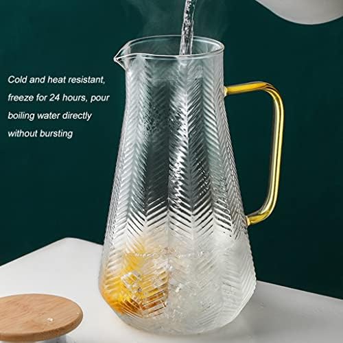 Jug de apă de sticlă cu găuri de filtru și capac 1,5L /1.8L JUG din sticlă pentru ceai de gheață și suc lapte rece sau băutură
