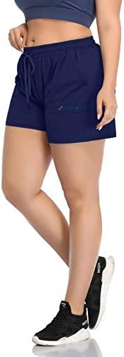 Zerdocean pentru femei plus dimensiuni de fitness care rulează pantaloni scurți sportivi de sport cu pantaloni scurți sportivi