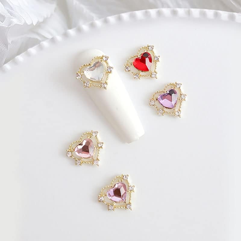 10pcs 11.5x10mm farmece în formă de inimă pentru accesorii din aliaj de artă Aurora Gems Jewelry Multi-Colors Rhinestone
