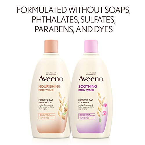 Aveeno Soothing Body Wash pentru pielea sensibilă cu Prebiotic Oat Camellia Cleansing Wash pentru pielea SoftFeeling formulat