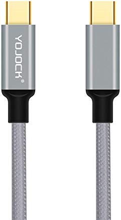 Cablu USB-C până la USB-C 6ft, USB Tip C la Tip C 3A 60W Grey Power Livrare de încărcare rapidă Cablu împletit pentru MacBook