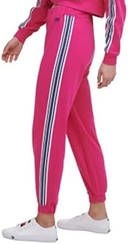 Tommy Hilfiger Sport Femei Pink Pink Stretch dungi active Pantaloni cu manșetă XXL
