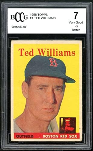 1958 Topps 1 Ted Williams Card BGS BCCG 7 Foarte bun+