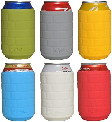 6 pachete cu mâneci moale din silicon izolatoare pentru sodă standard/băutură/bere, 12 oz Standard Can Cocopers rece, suport